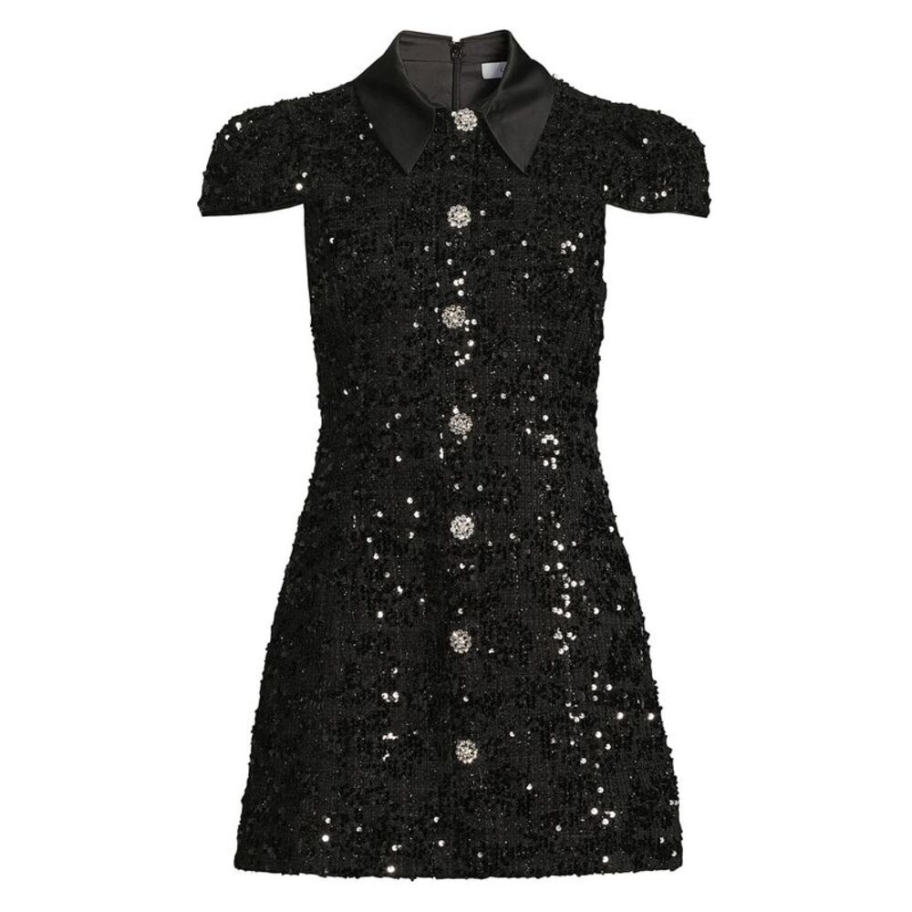 Likely Womens Estella Sequined Mini Dress 0 Black - NWT